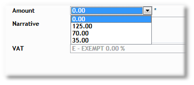 an example of a fixed amount selection