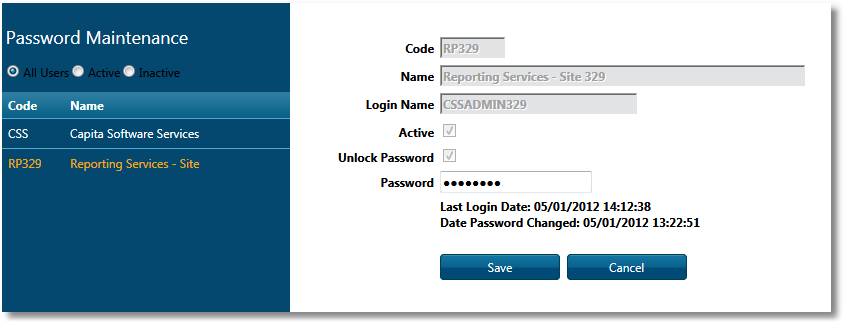 Select any of the fields to the right of the User List for a further explanation of the options.  A list of current users is shown on the left of the screen. If you have a large number of users this list may be spread over a number of pages. Click on the user in the list and the details will be displayed on the right for editing. 