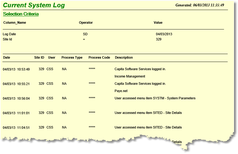 V9Rep_System_CurrentSystemLog